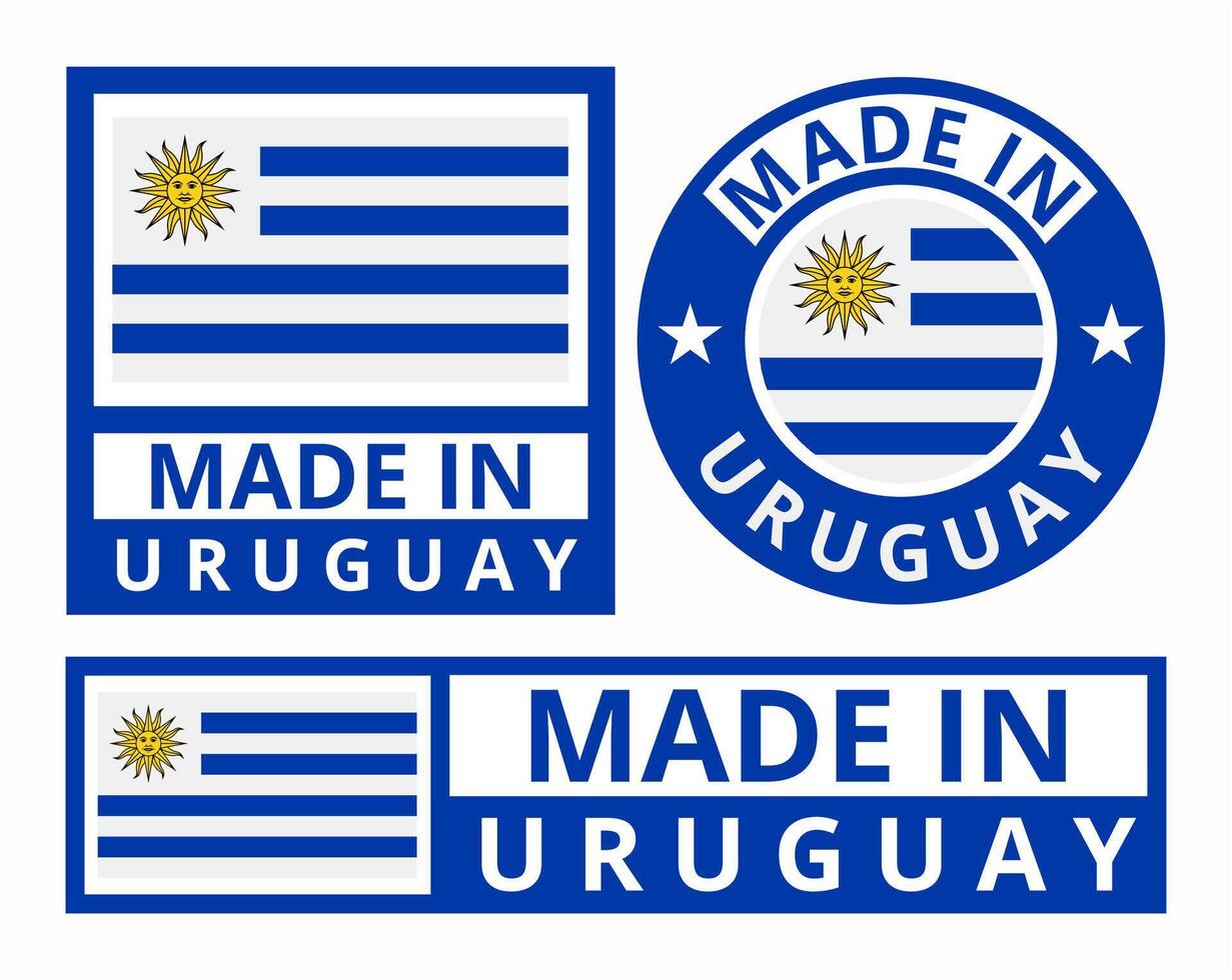 vector reeks gemaakt in Uruguay ontwerp Product etiketten bedrijf pictogrammen illustratie