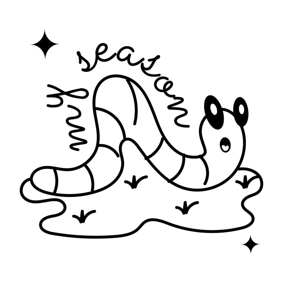 modieus schattig worm vector