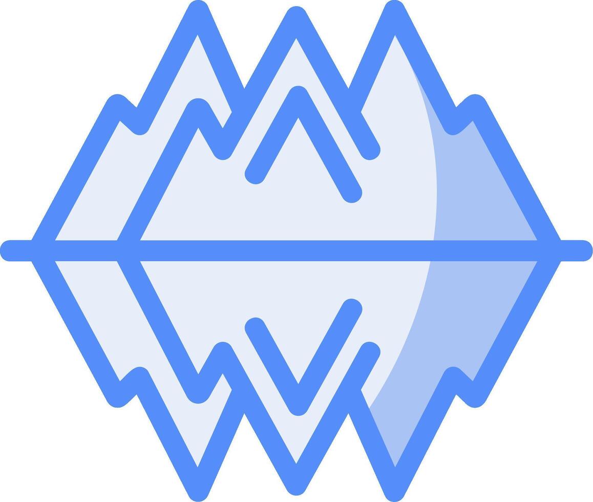 gletsjer lijn gevulde blauw icoon vector