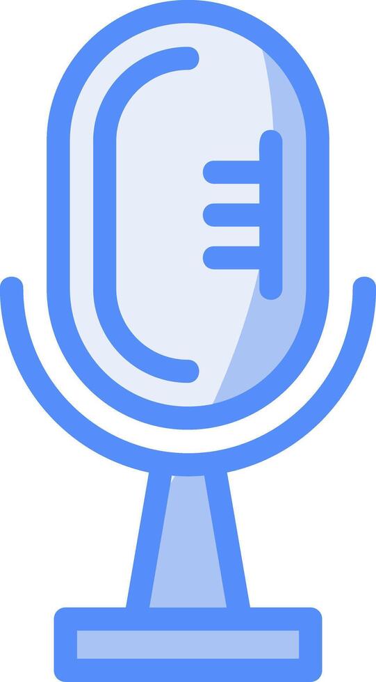 microfoon lijn gevulde blauw icoon vector
