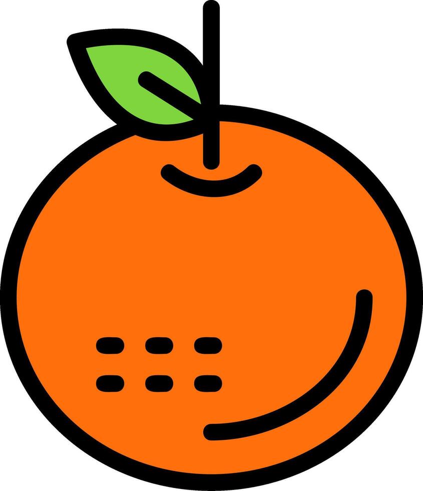 mandarijn lijn gevulde vector