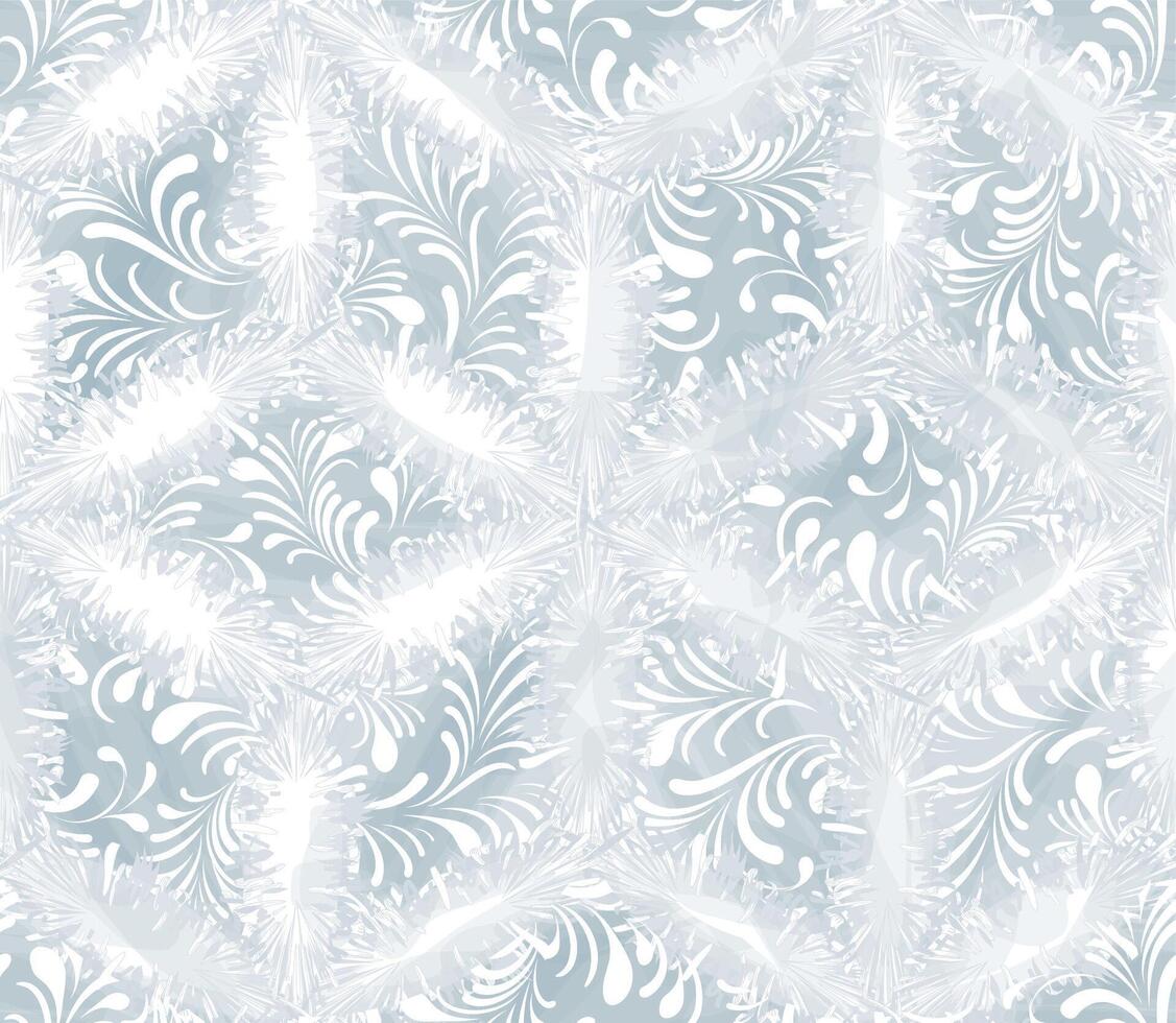 bloemen arabesk lijn winter sneeuw kant naadloos patroon. abstract sier- floreren bladeren Aziatisch textuur. artistiek biologisch vorm meetkundig winter wit vakantie decor vector
