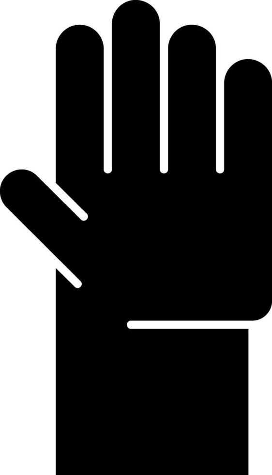 hand- verhogen glyph vector