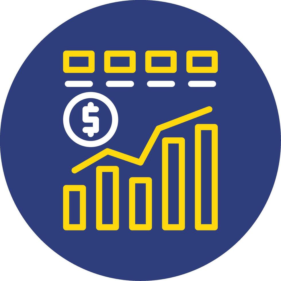 financieel tabel dubbel lijn cirkel icoon vector