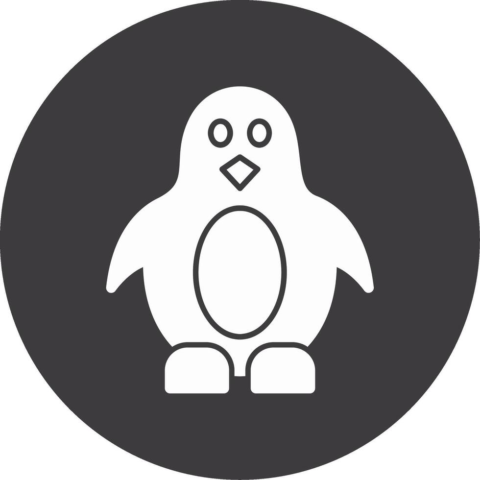 pinguïn glyph cirkel icoon vector