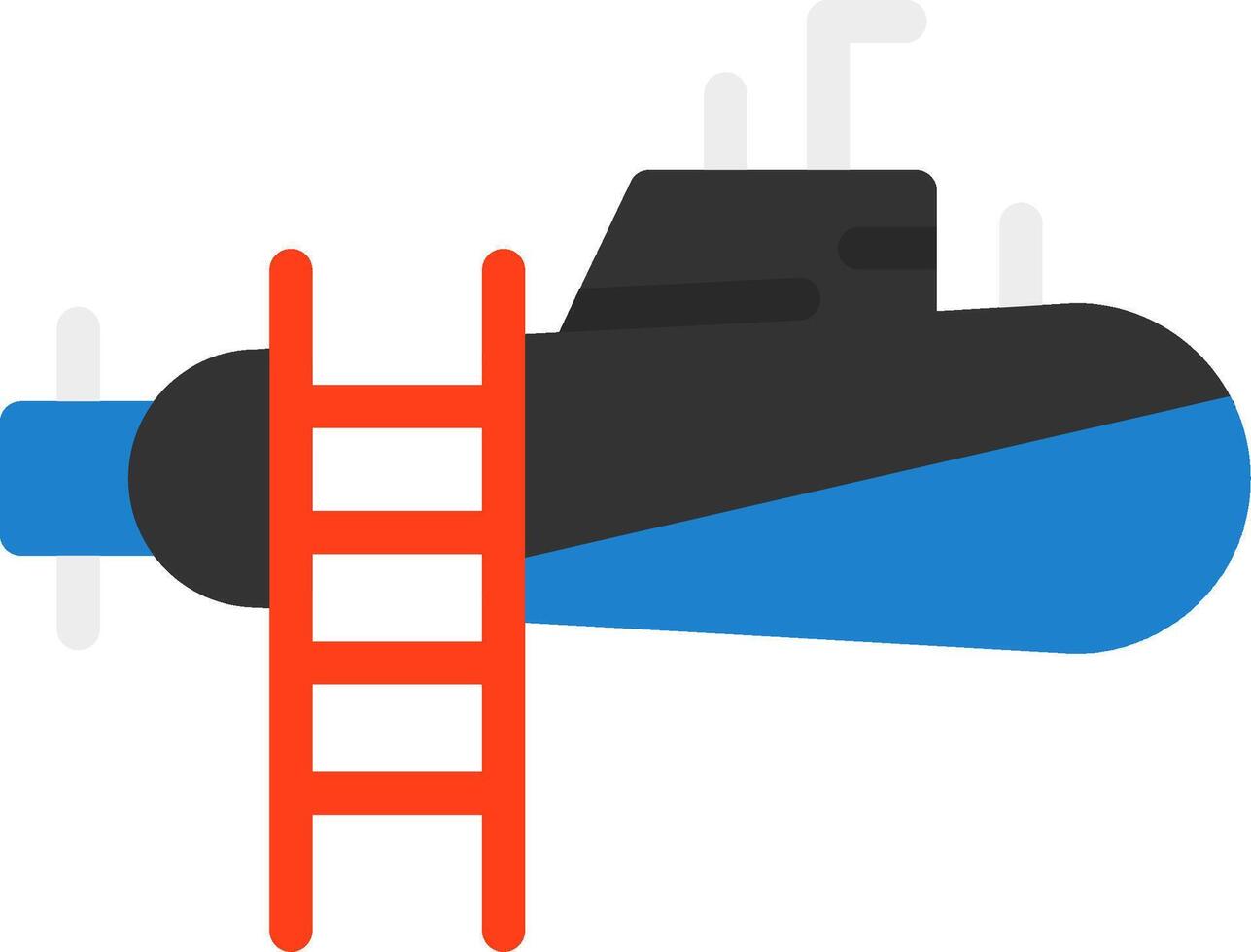 onderzeeër plat pictogram vector