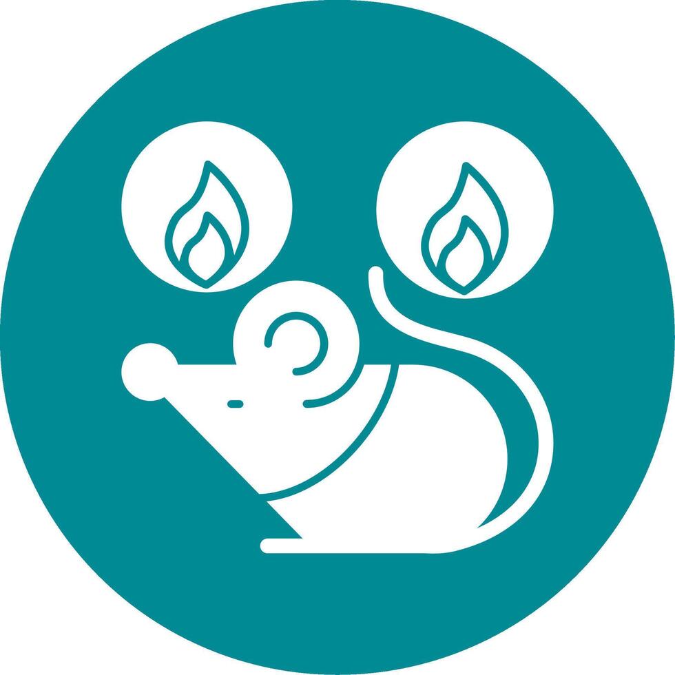 brand Rat glyph cirkel icoon vector