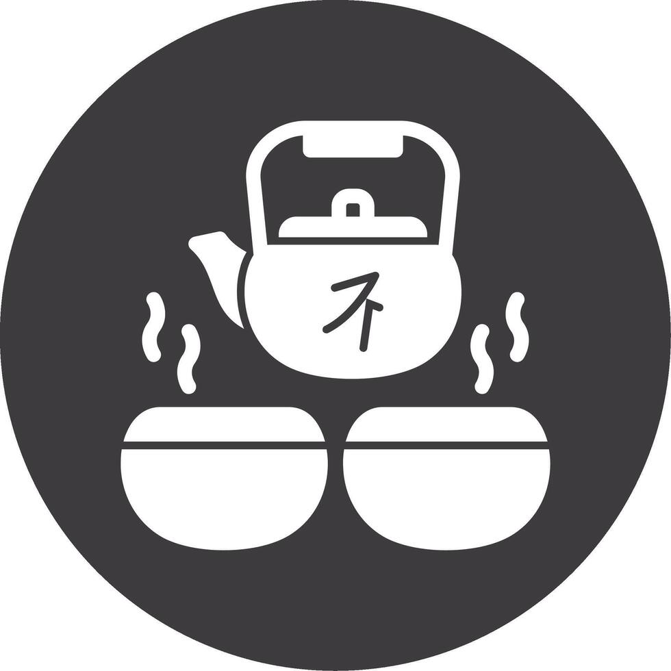 gongfu thee reeks glyph cirkel icoon vector