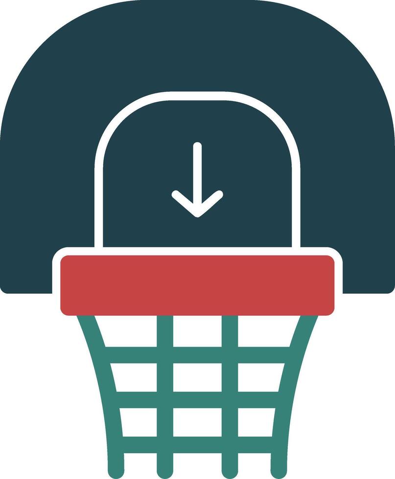 basketbal hoepel glyph multi kleur icoon vector