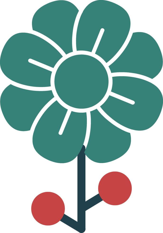 bloem glyph multi kleur icoon vector