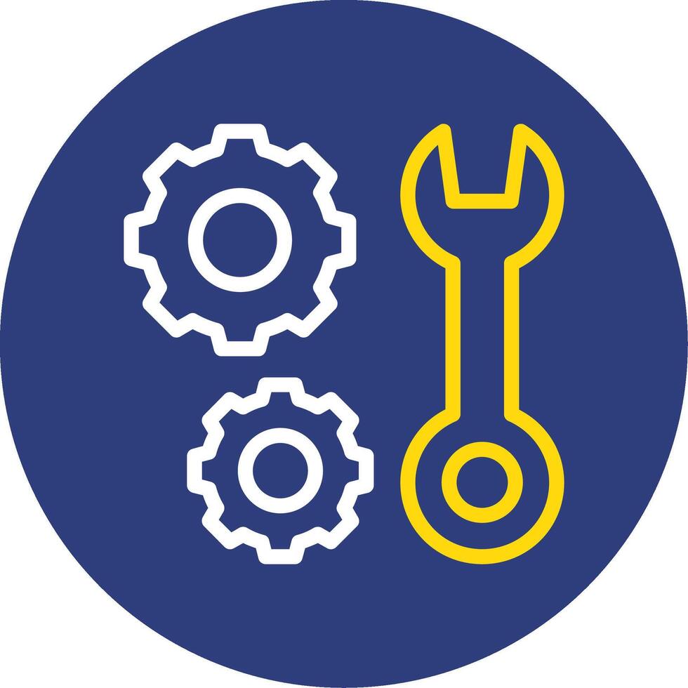 onderhoud moersleutel dubbel lijn cirkel icoon vector