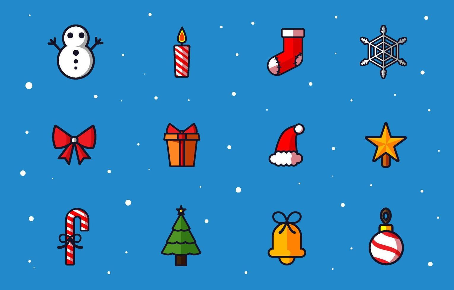 kerst elementen icoon collectie vector