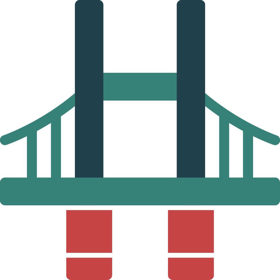 brug glyph multi kleur icoon vector