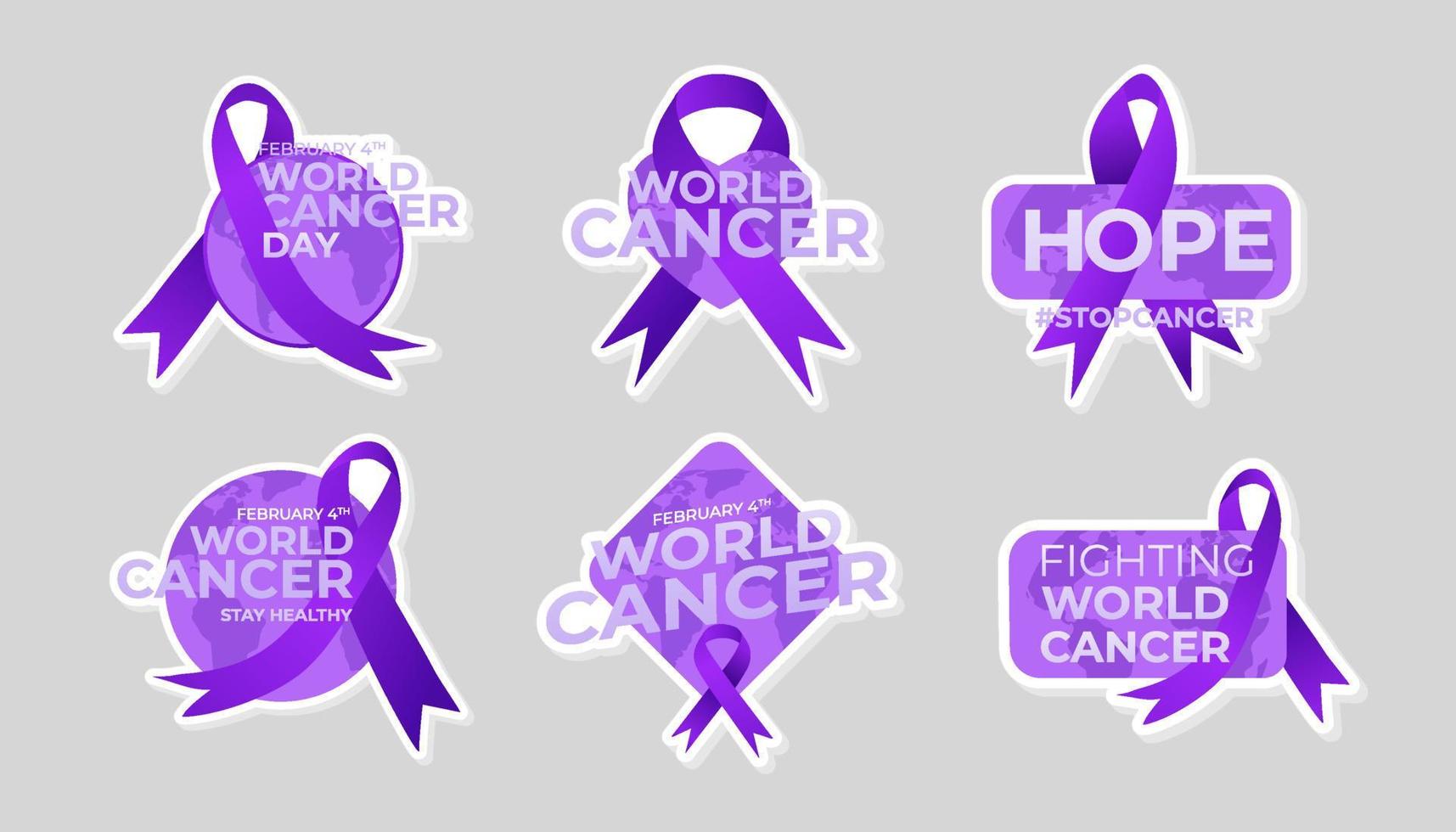 set stickers voor wereld kanker dag set vector