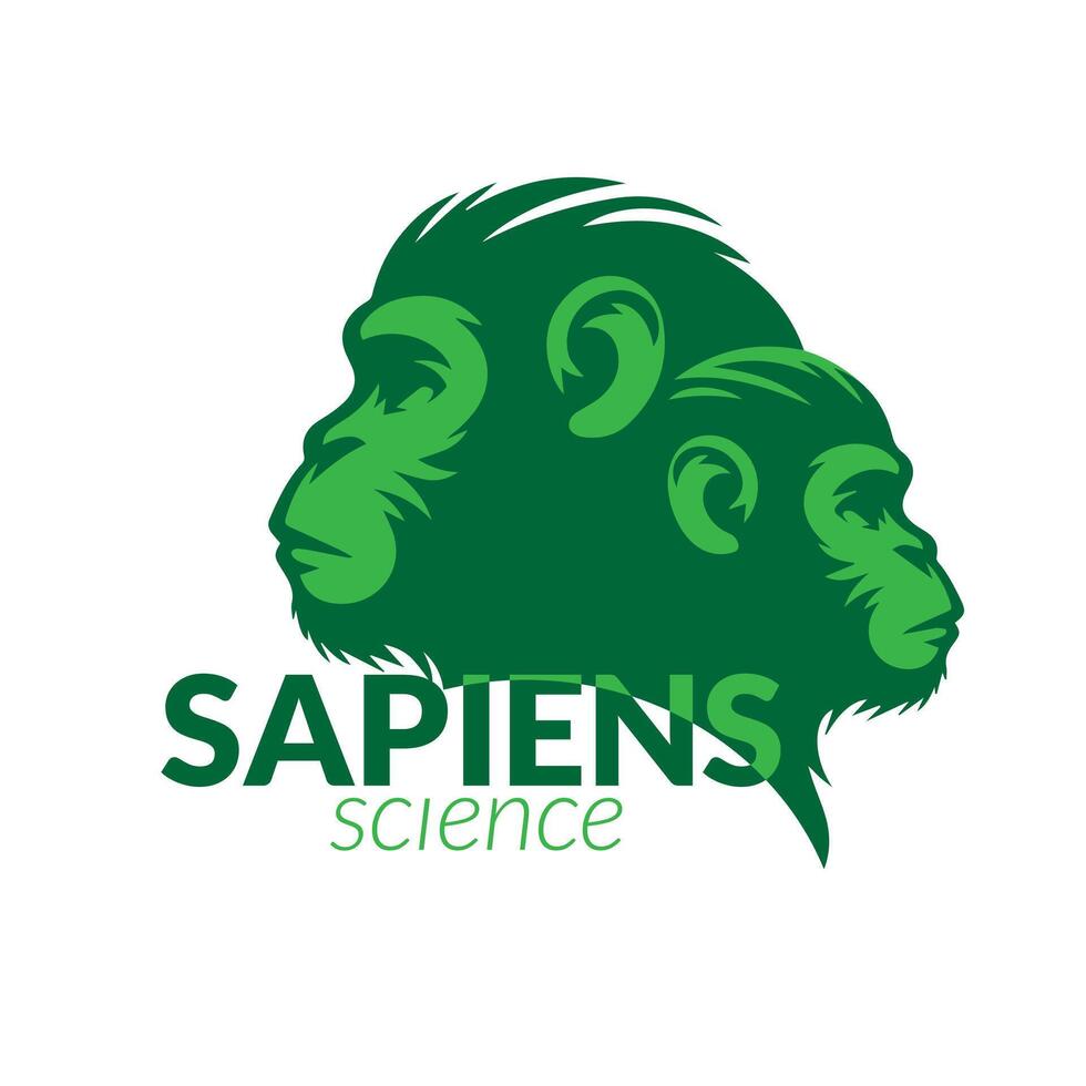 de sapiens evolutie wetenschap logo vector