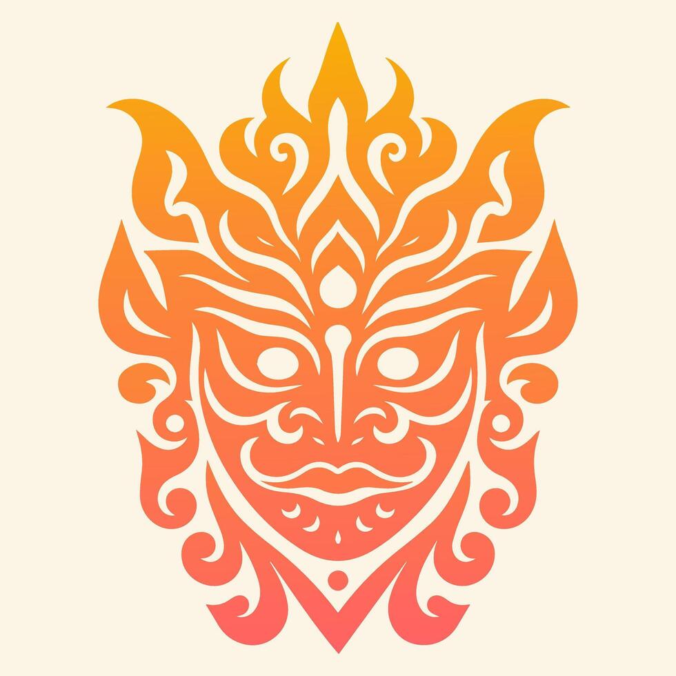 patroon illustratie vector kunst van boos oni masker. perfect voor t-shirt ontwerp.