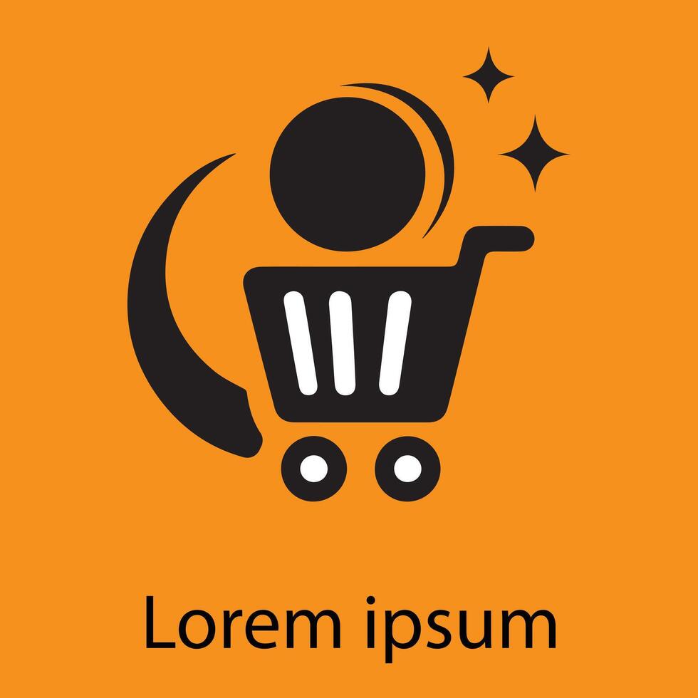 boodschappen doen logo, trolley logo vector