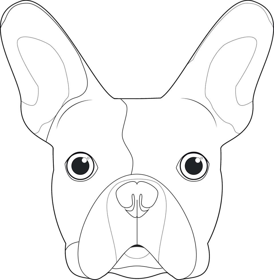 Frans bulldog hond gemakkelijk kleur tekenfilm vector illustratie. geïsoleerd Aan wit achtergrond