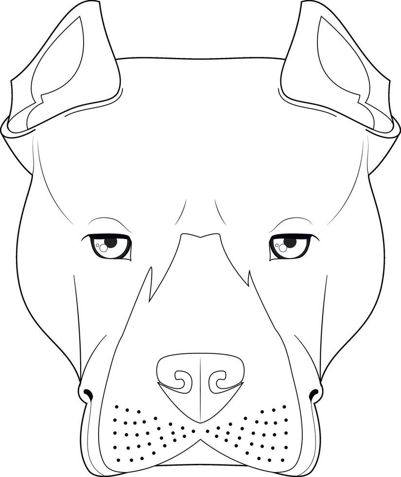 pitbull of Amerikaans Staffordshire hond gemakkelijk kleur tekenfilm vector illustratie. geïsoleerd Aan wit achtergrond