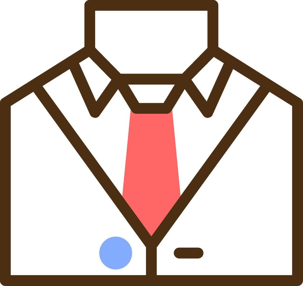 pak en stropdas vertegenwoordigen professioneel kleding kleur gevulde icoon vector