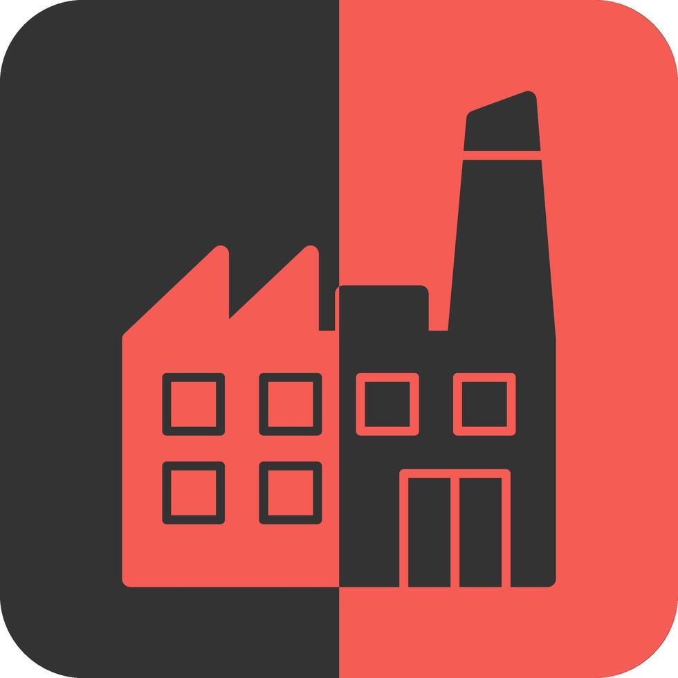 fabriek silhouet rood omgekeerd icoon vector