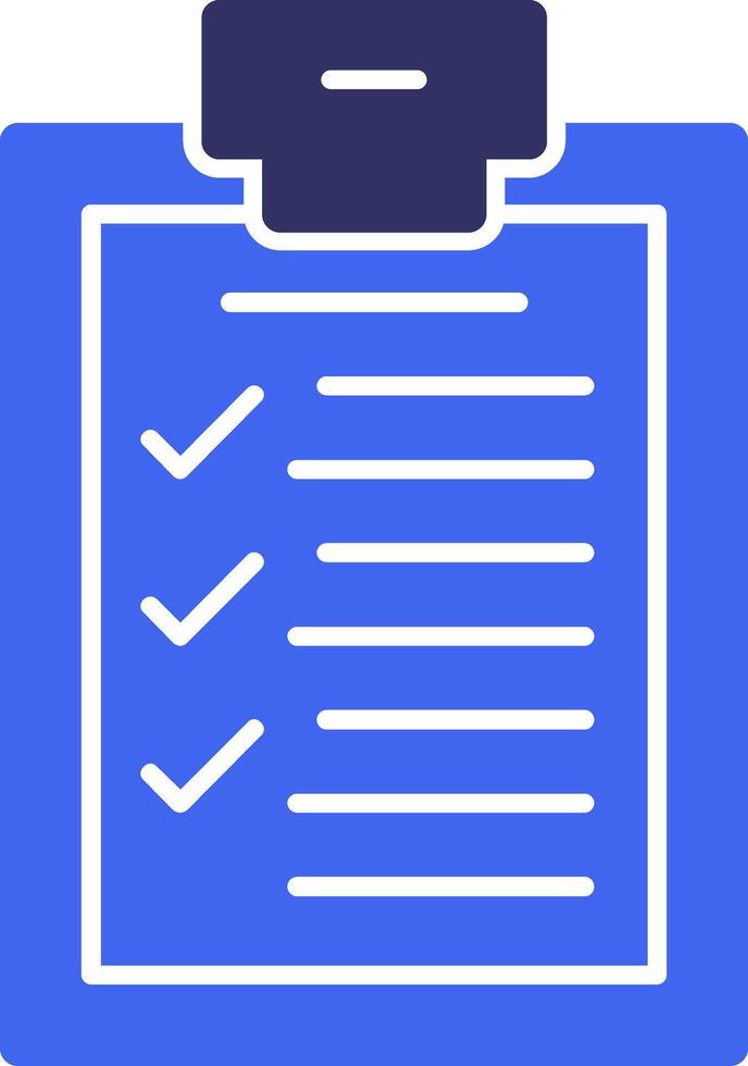 checklist solide twee kleur icoon vector