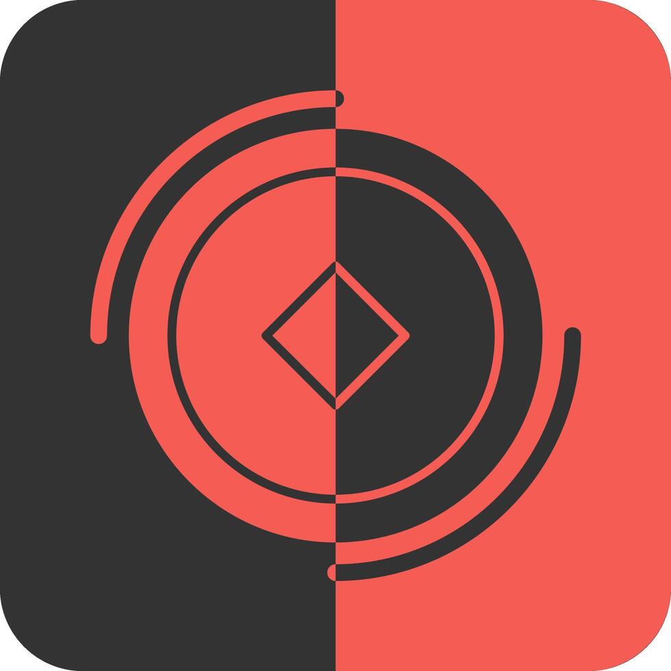 frisbee rood omgekeerd icoon vector