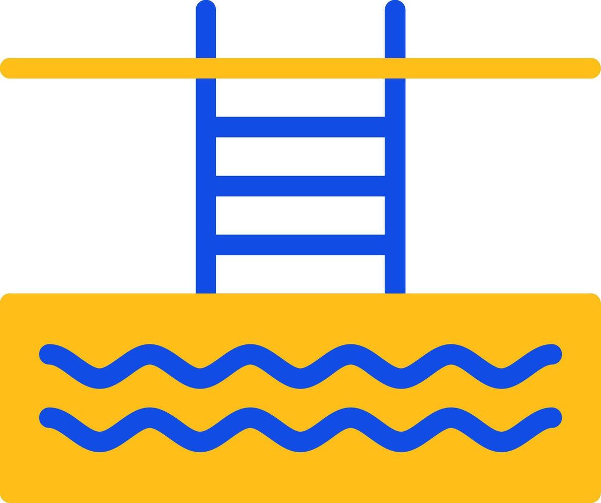 zwemmen zwembad vlak twee kleur icoon vector