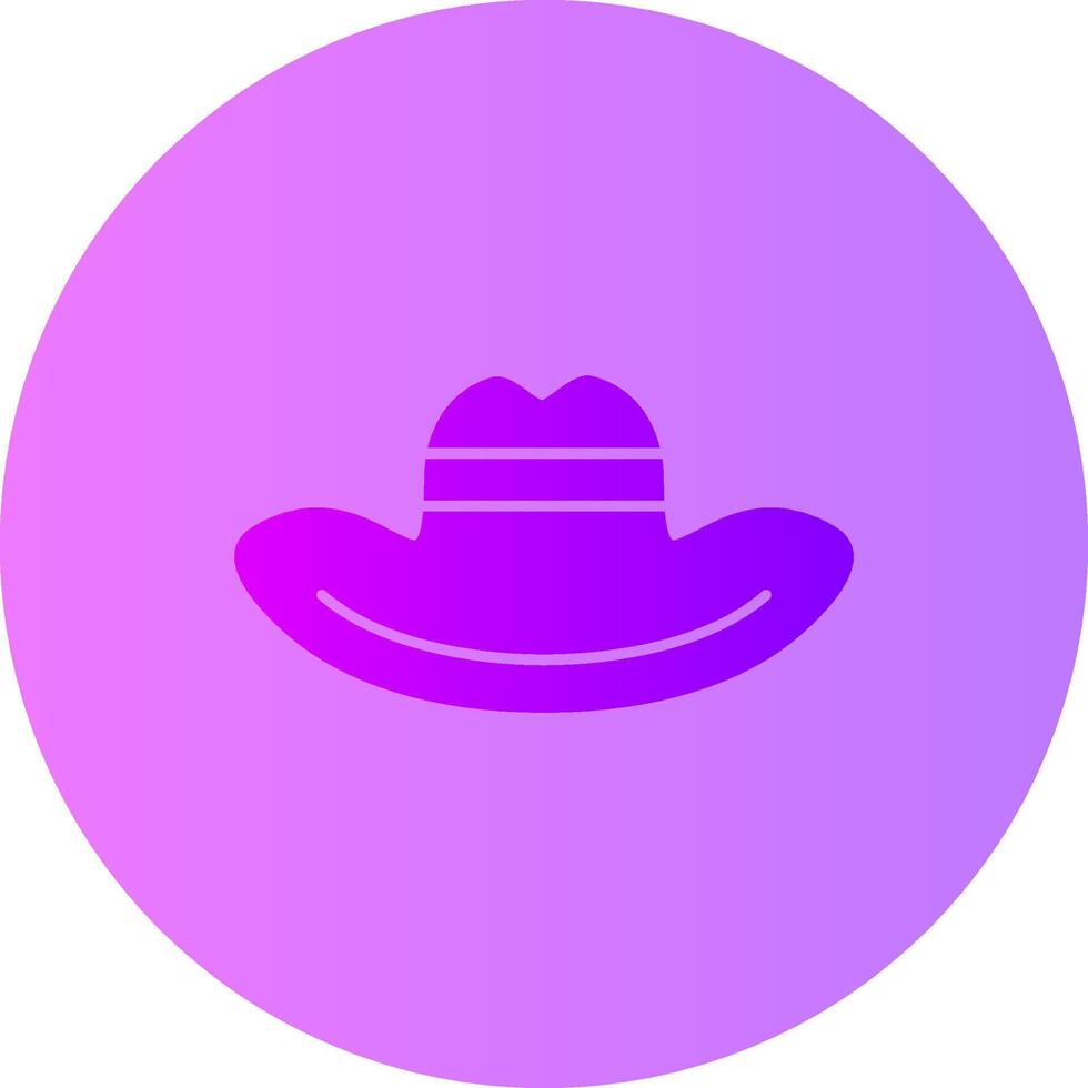 cowboy hoed helling cirkel icoon vector