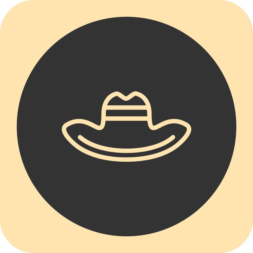 cowboy hoed lineair ronde icoon vector