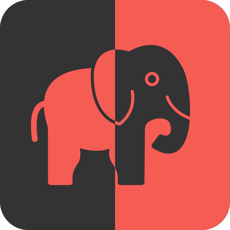 olifant rood omgekeerd icoon vector