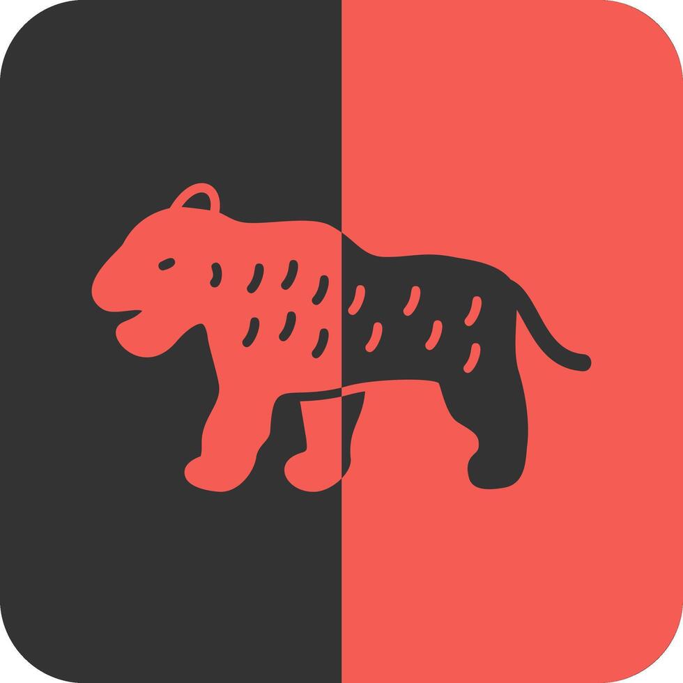 tijger rood omgekeerd icoon vector