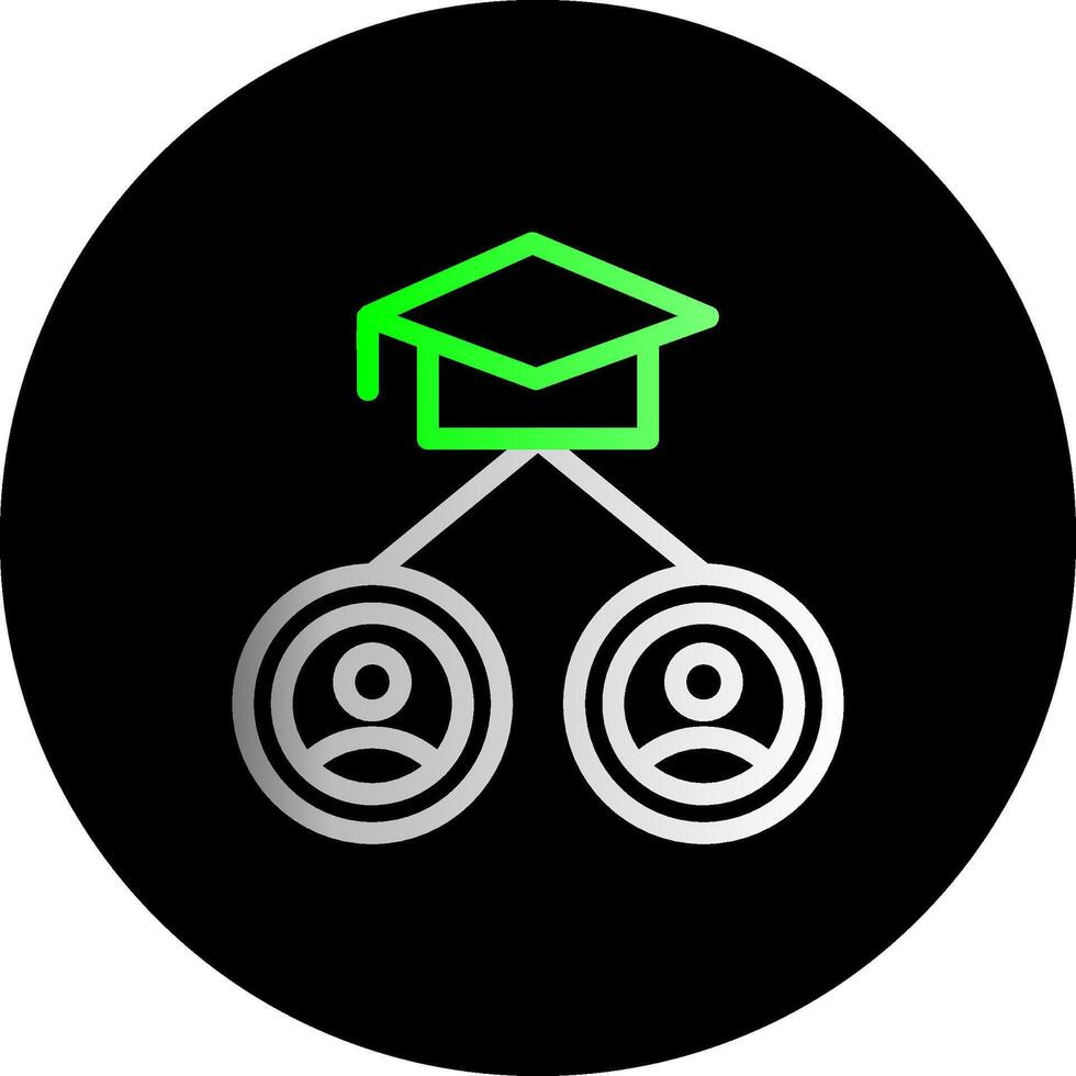 alumni netwerk dubbel helling cirkel icoon vector