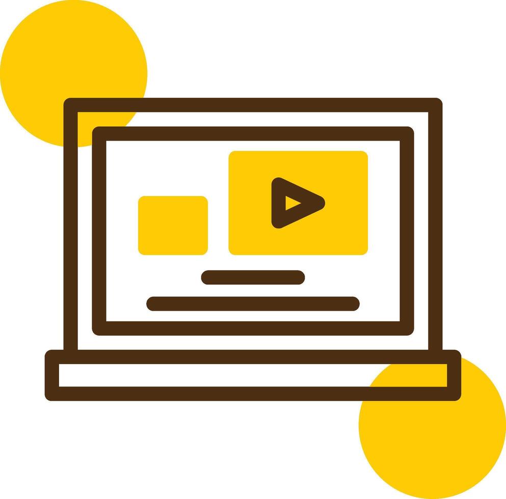 video geel lieanr cirkel icoon vector