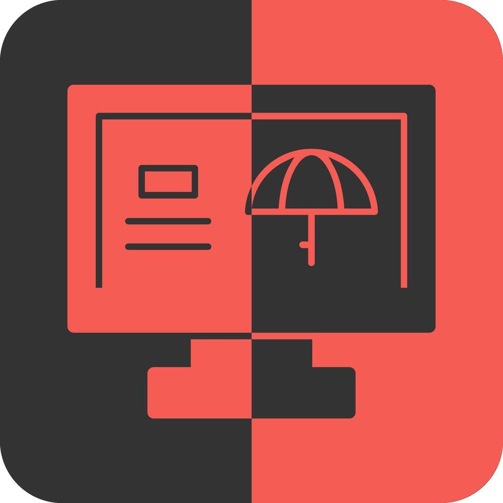 paraplu rood omgekeerd icoon vector