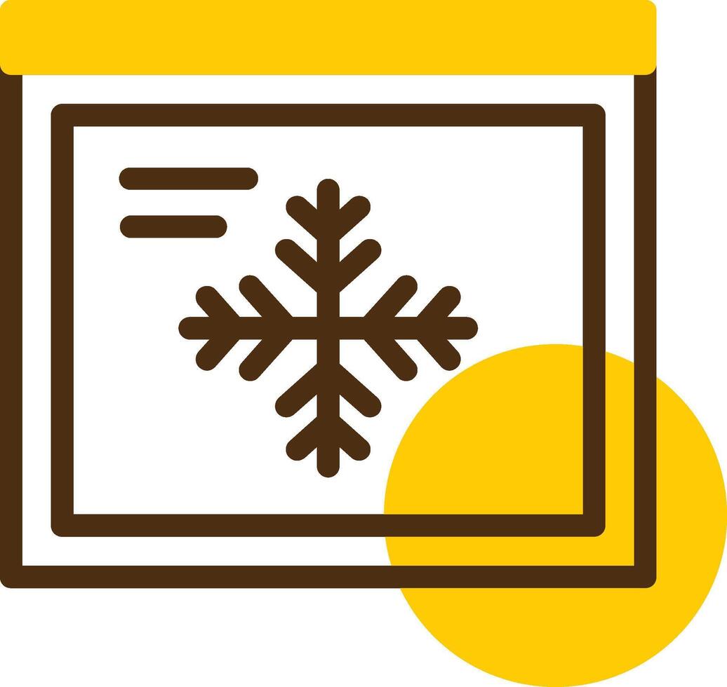 sneeuwvlok geel lieanr cirkel icoon vector
