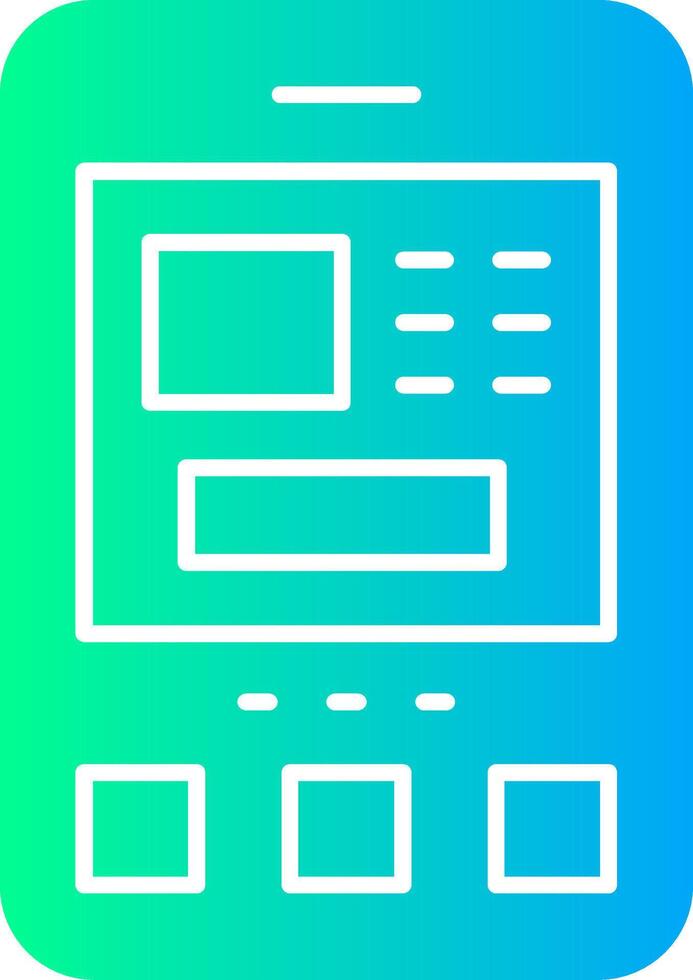 Geldautomaat solide multi helling icoon vector