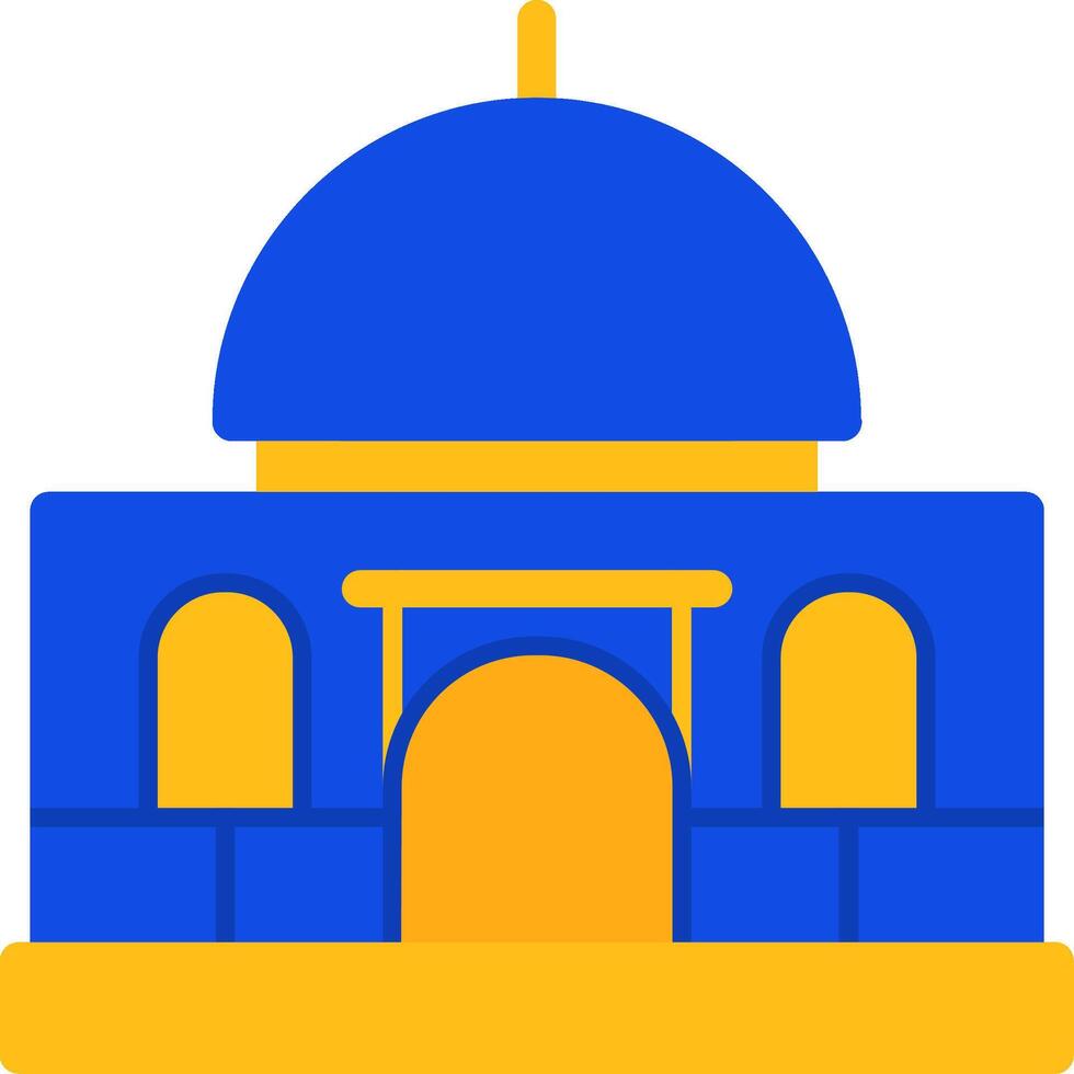 moskee vlak twee kleur icoon vector