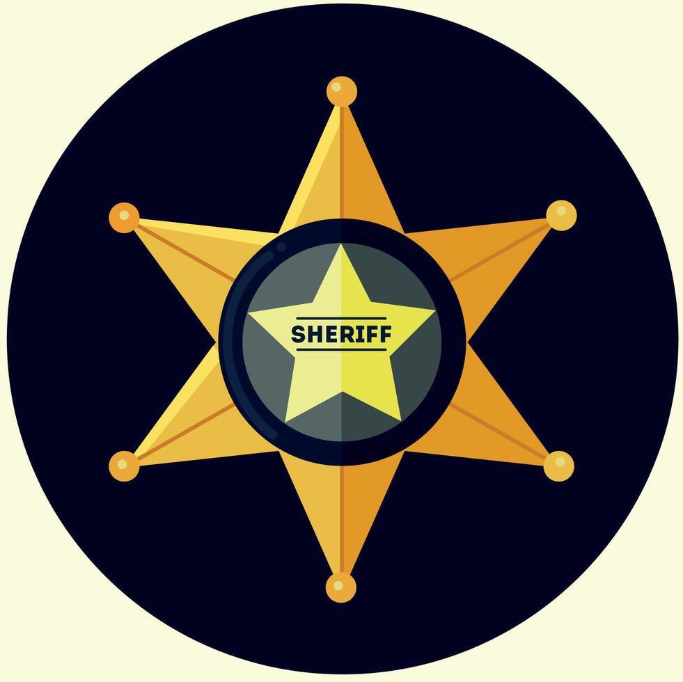 sheriff insigne icoon clip art geïsoleerd vector illustratie