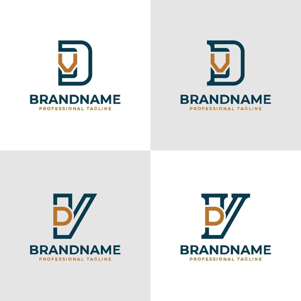 elegant brieven dv en vd monogram logo, geschikt voor bedrijf met vd of dv initialen vector