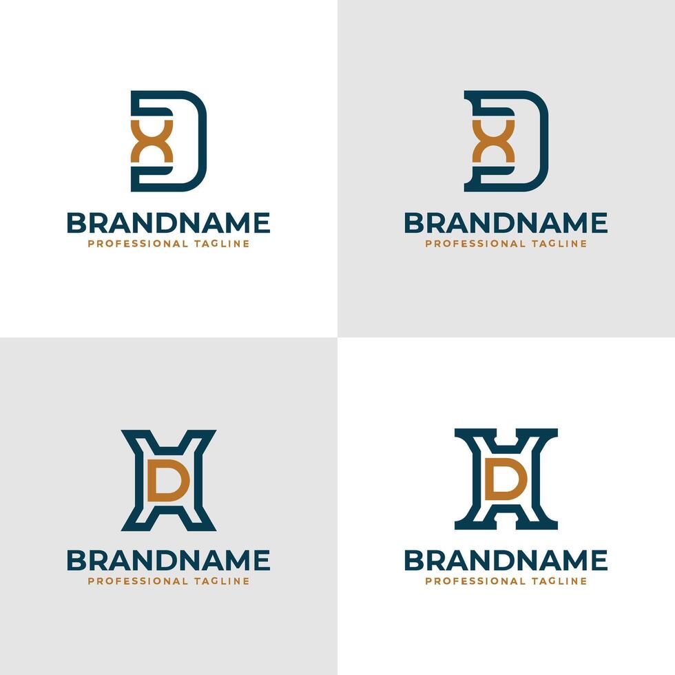 elegant brieven dx en xd monogram logo, geschikt voor bedrijf met xd of dx initialen vector