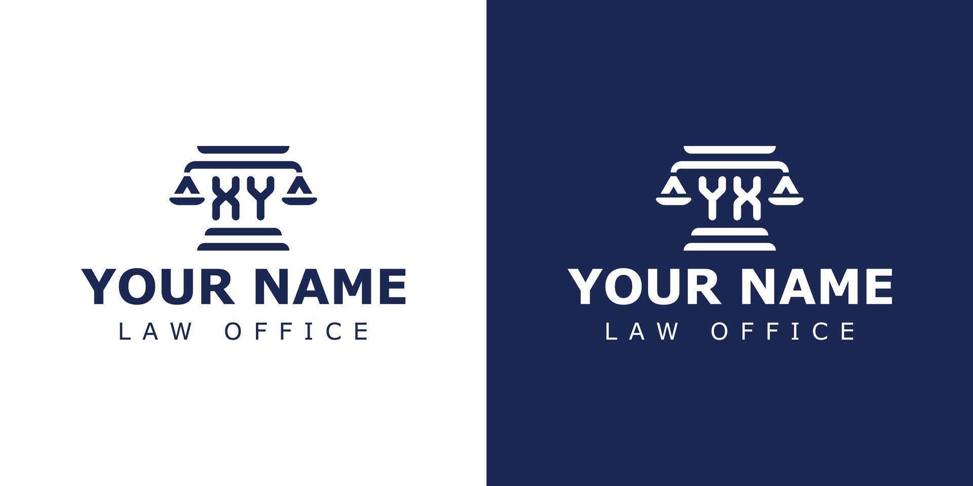 brieven xy en yx wettelijk logo, geschikt voor advocaat, legaal, of gerechtigheid met xy of yx initialen vector