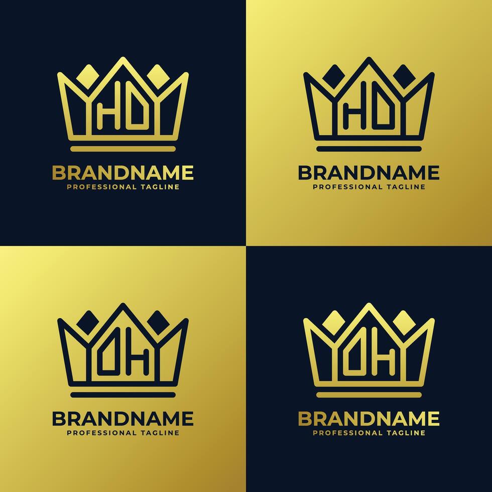 brieven ho en Oh huis koning logo set, geschikt voor bedrijf met ho en Oh initialen vector