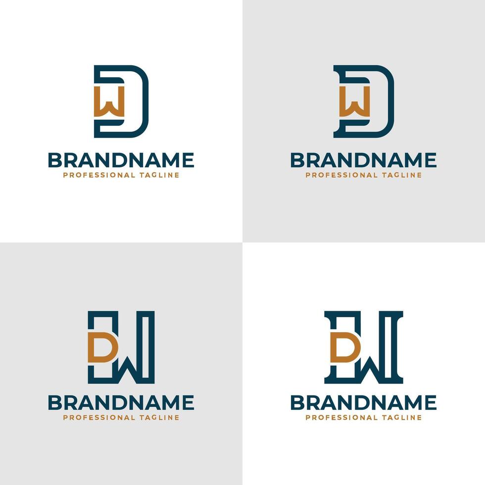 elegant brieven dw en wd monogram logo, geschikt voor bedrijf met wd of dw initialen vector