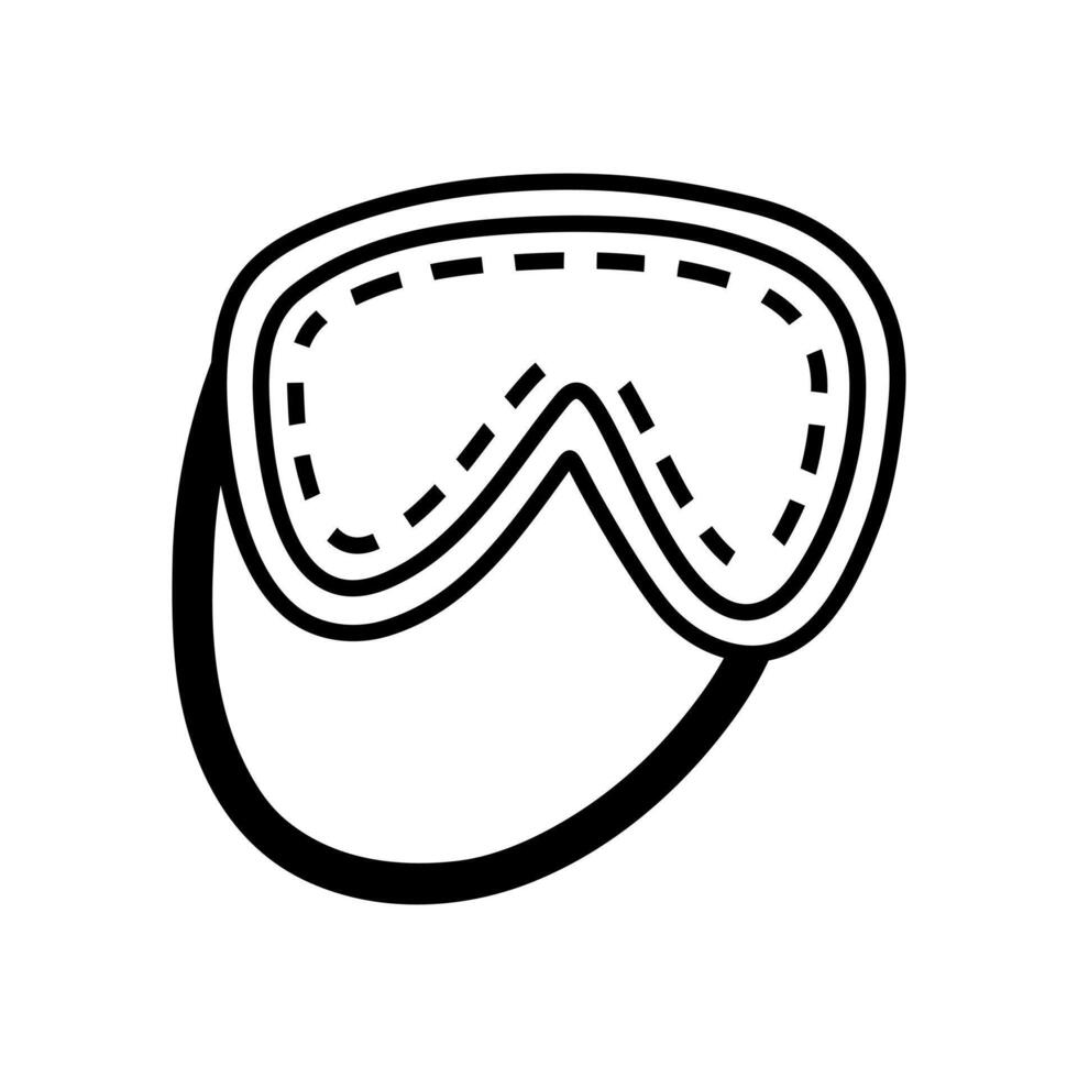 slaap masker vector icoon. knus, comfortabel kleding stof accessoire. kleren voor ontspanning, dromen, sluimeren partij, dutten Aan een vliegtuig. hand- getrokken tekening, zwart en wit schetsen. gemakkelijk clip art voor afdrukken