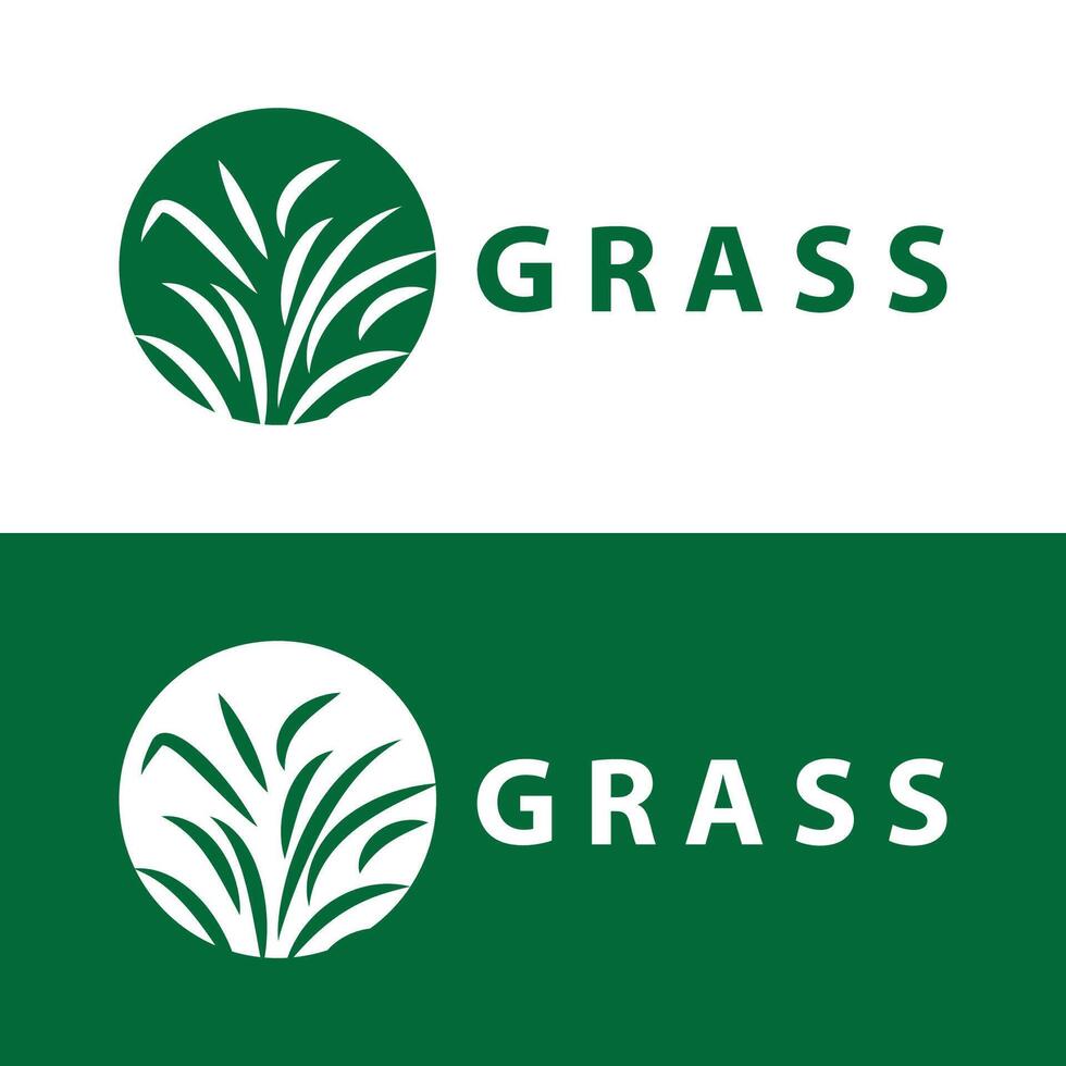 boerderij illustratie groen gras logo ontwerp gemakkelijk natuurlijk gras vector sjabloon