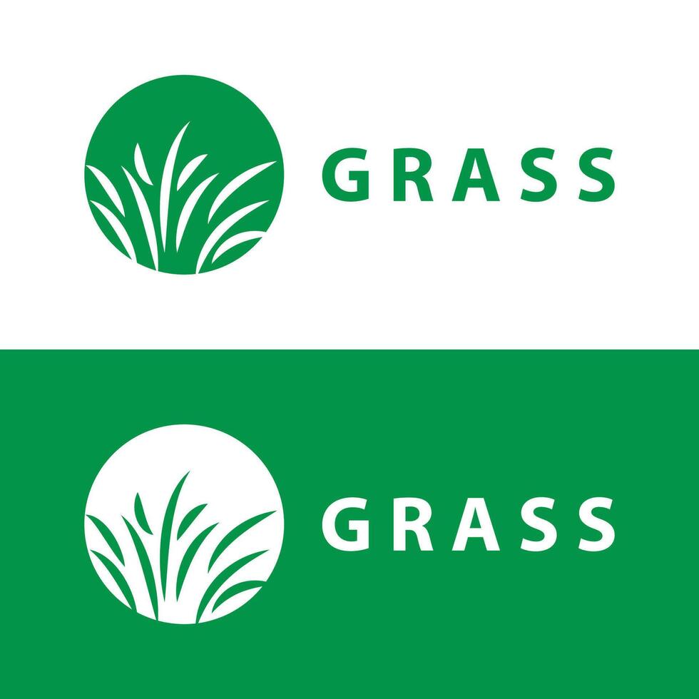 boerderij illustratie groen gras logo ontwerp gemakkelijk natuurlijk gras vector sjabloon