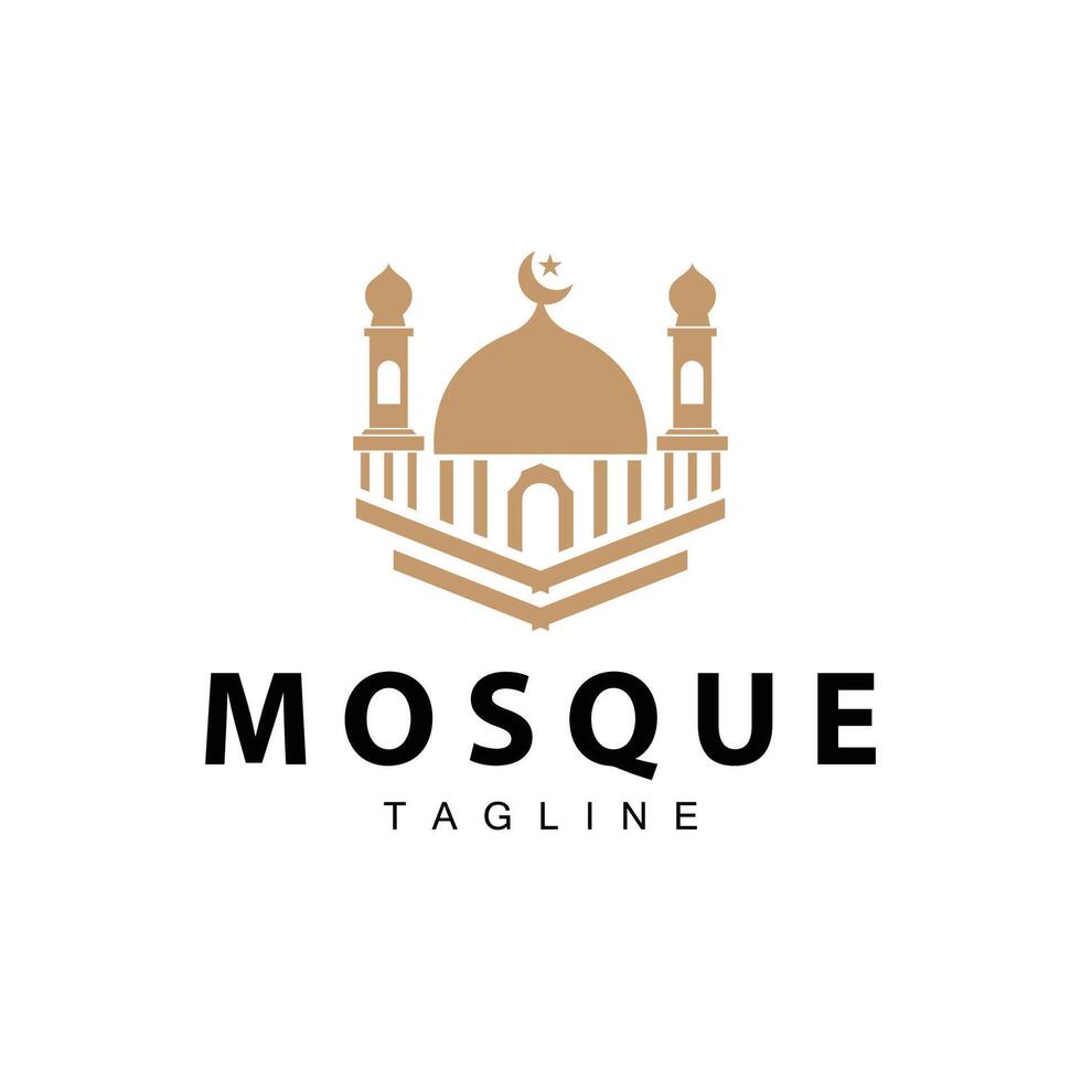 zwart silhouet ontwerp van Islamitisch plaats van aanbidden gemakkelijk modern minimalistische moskee logo sjabloon vector
