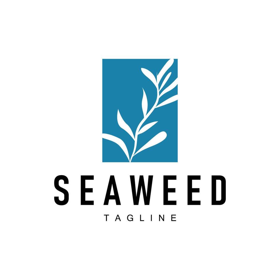zeewier logo ontwerp onderwater- fabriek illustratie sjabloon vector