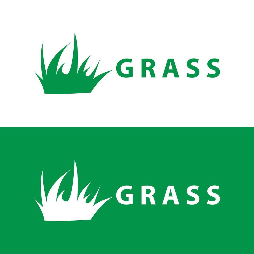 boerderij illustratie groen gras logo ontwerp gemakkelijk natuurlijk gras vector sjabloon